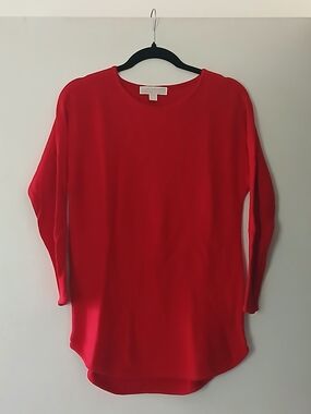 MICHAEL KORS Red Long Sleeve Sweater Tunic Size Small